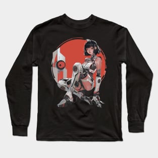 Android Girl Cybernetic Sci Fi Art Long Sleeve T-Shirt